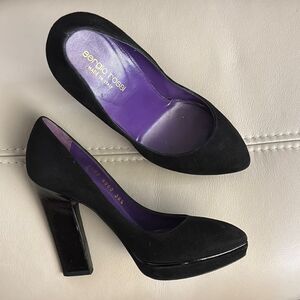 Sergio Rossi Black Heels Classic Elegant Design sz 6.5